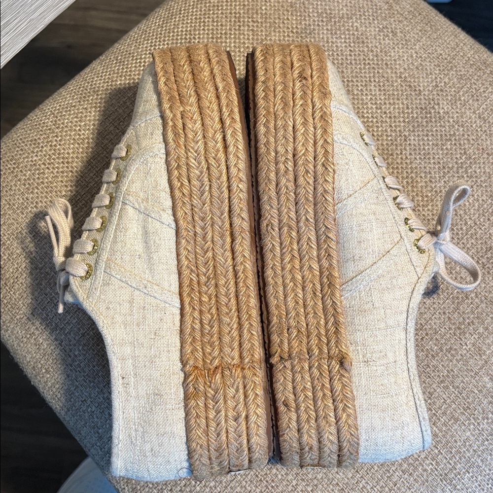 Superega platform linen espadrilles size 39 or 8.5US - Picture 6 of 8